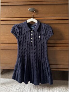 Polo by Ralph Lauren Navy Cable-Knit Polo Dress